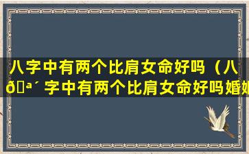 八字中有两个比肩女命好吗（八 🪴 字中有两个比肩女命好吗婚姻如何）